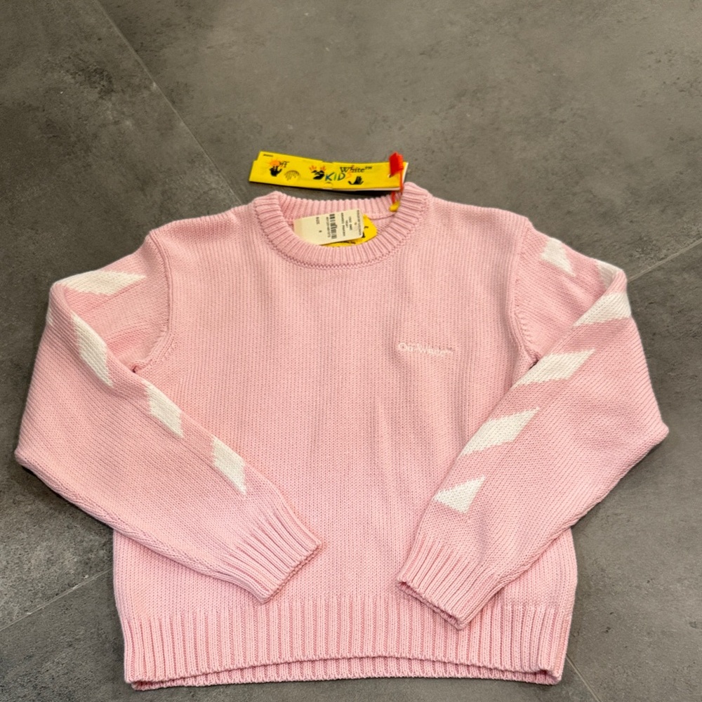 Off-White Pink Sweater with White Details